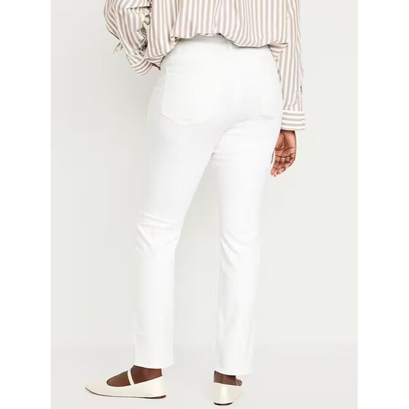 Old Navy WOW Straight Ankle Jeans Womens 16 White High Rise Stretch NEW - Picture 2 of 12